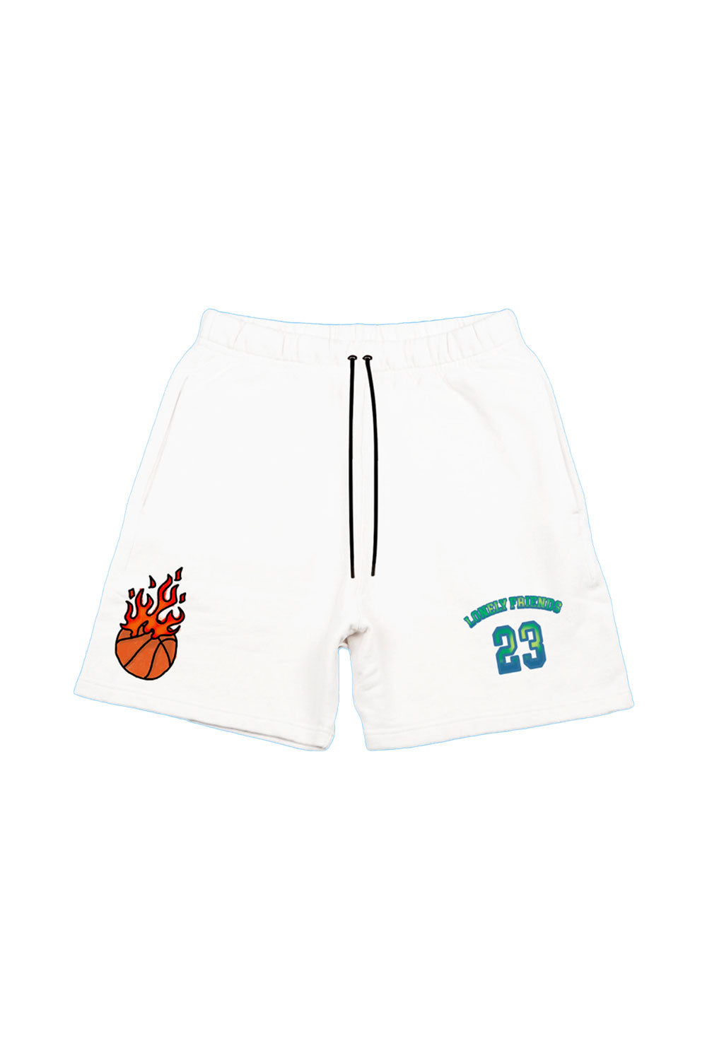 Fleece Short "LONELYFRIENDS" White