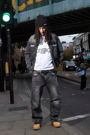 "RUDEBOY LDN" Side Zip Denim Stone Washed