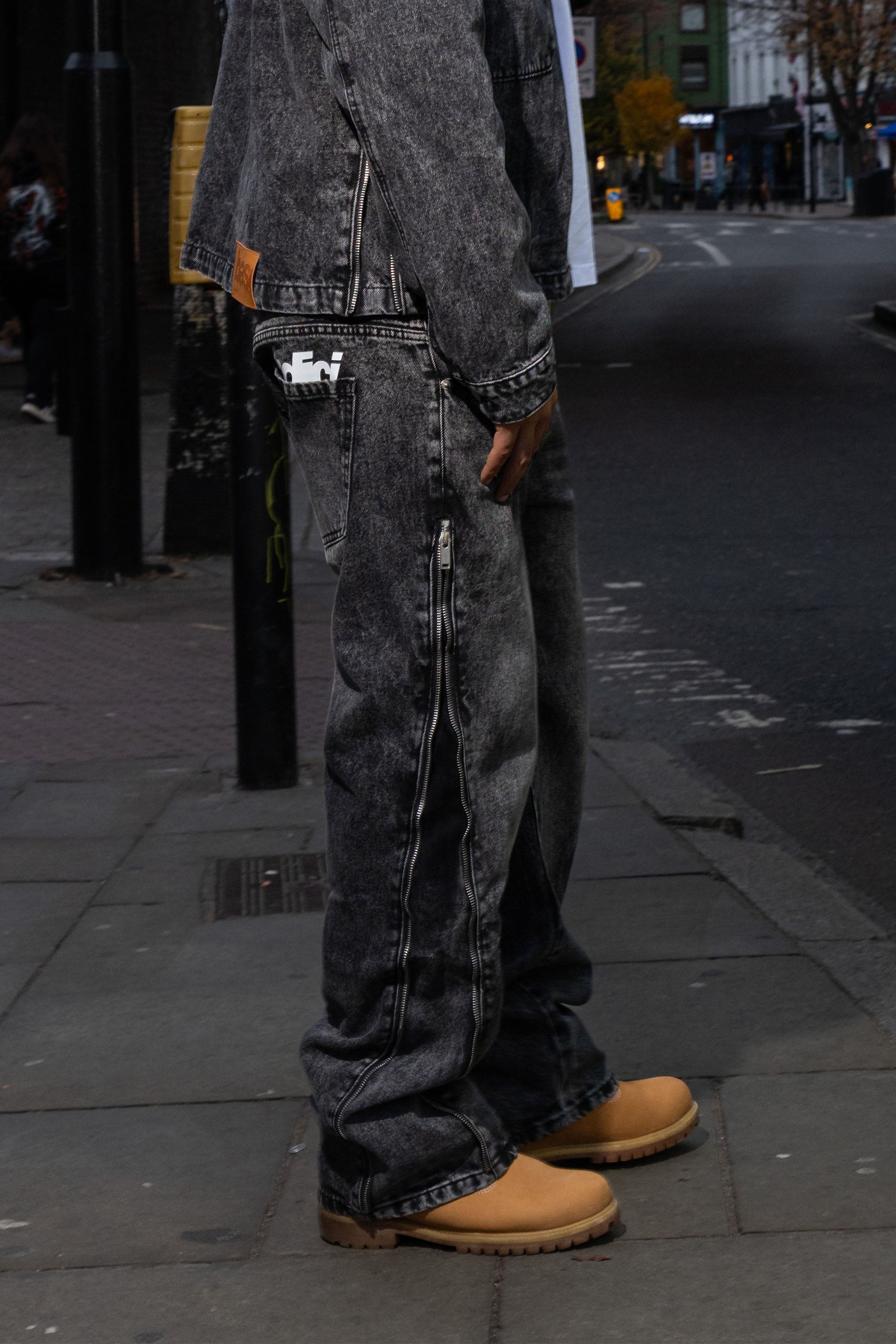 Look "RUDEBOY LDN" Side Zip Stone Washed