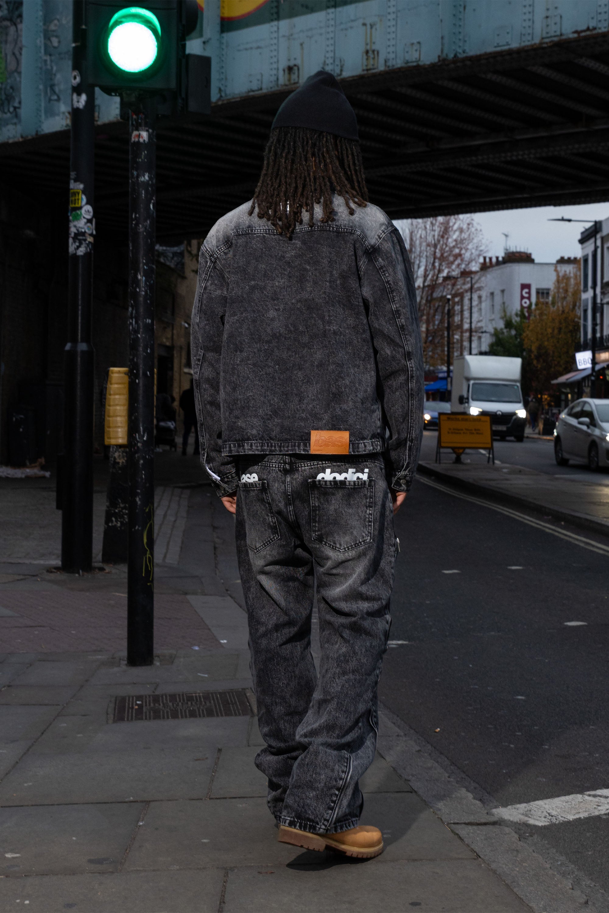 "RUDEBOY LDN" Side Zip Denim Stone Washed