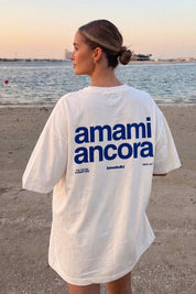 T-Shirt "COPY&PASTE" AmamiAncora White/Blue