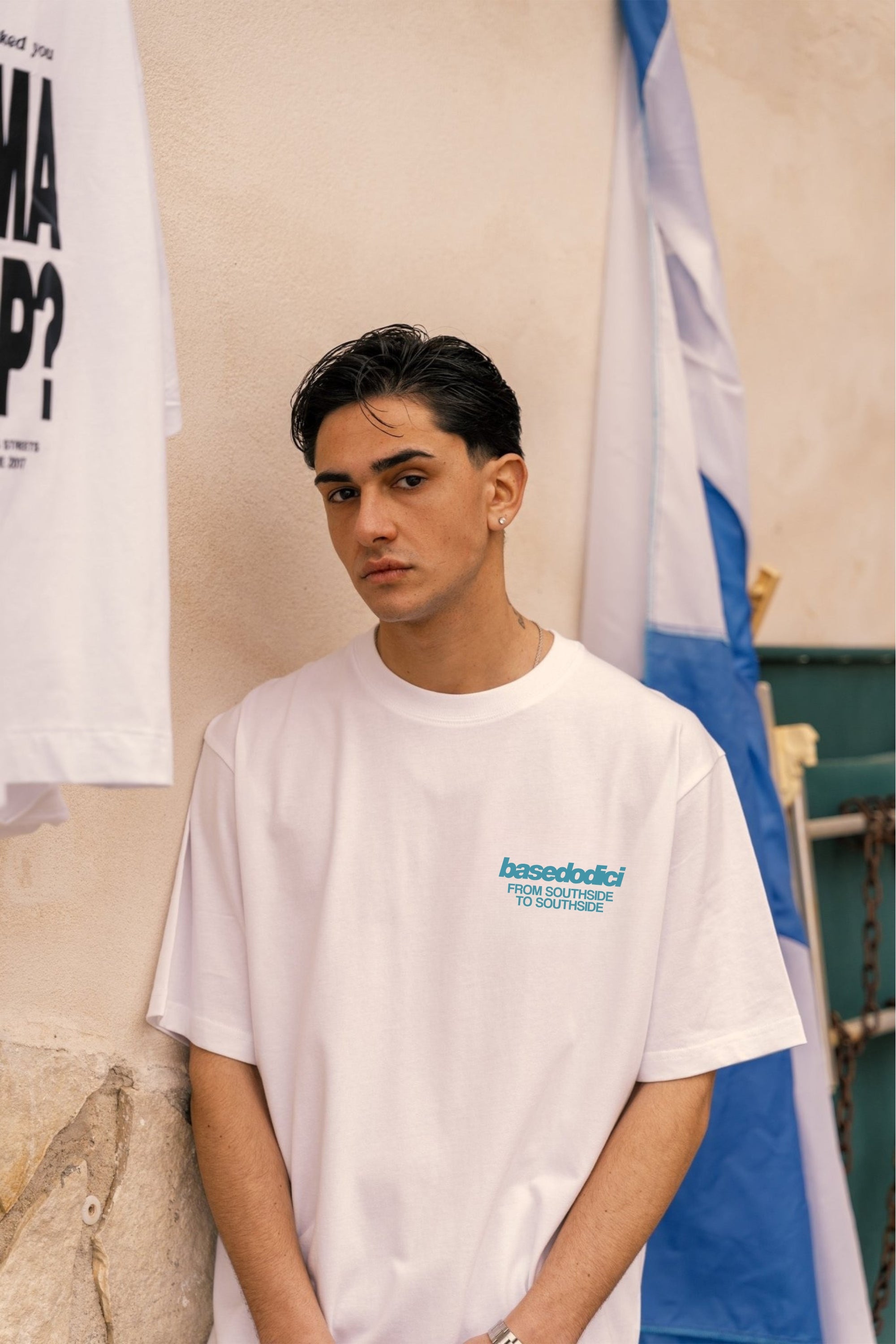 "AMMO" CHI'T'SAP White/Azure T-Shirt