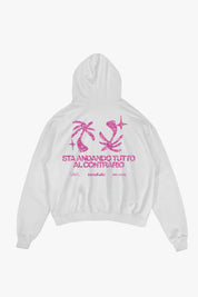 Hoodie "SAMURAIJAYxBASEDODICI" TuttoSbagliato White/GlitterPink