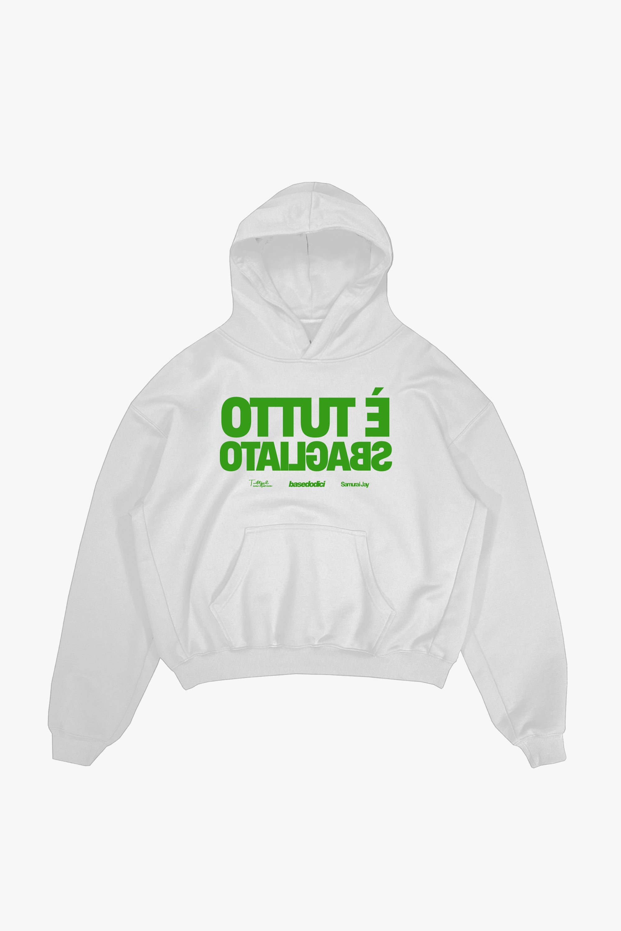 Hoodie "SAMURAIJAYxBASEDODICI" TuttoSbagliato White/Green