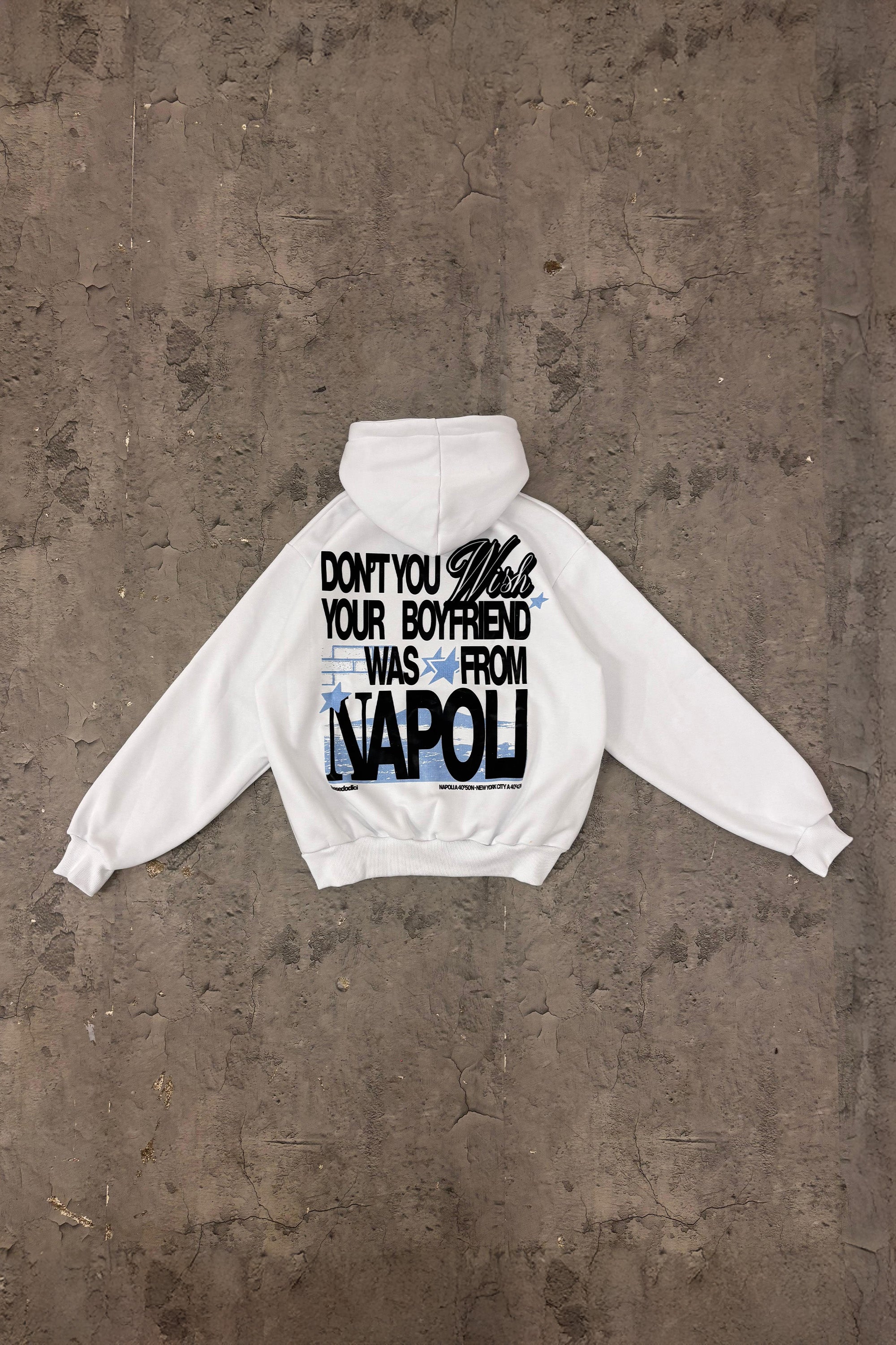 Hoodie “WISHYOUR” Boyfriend White