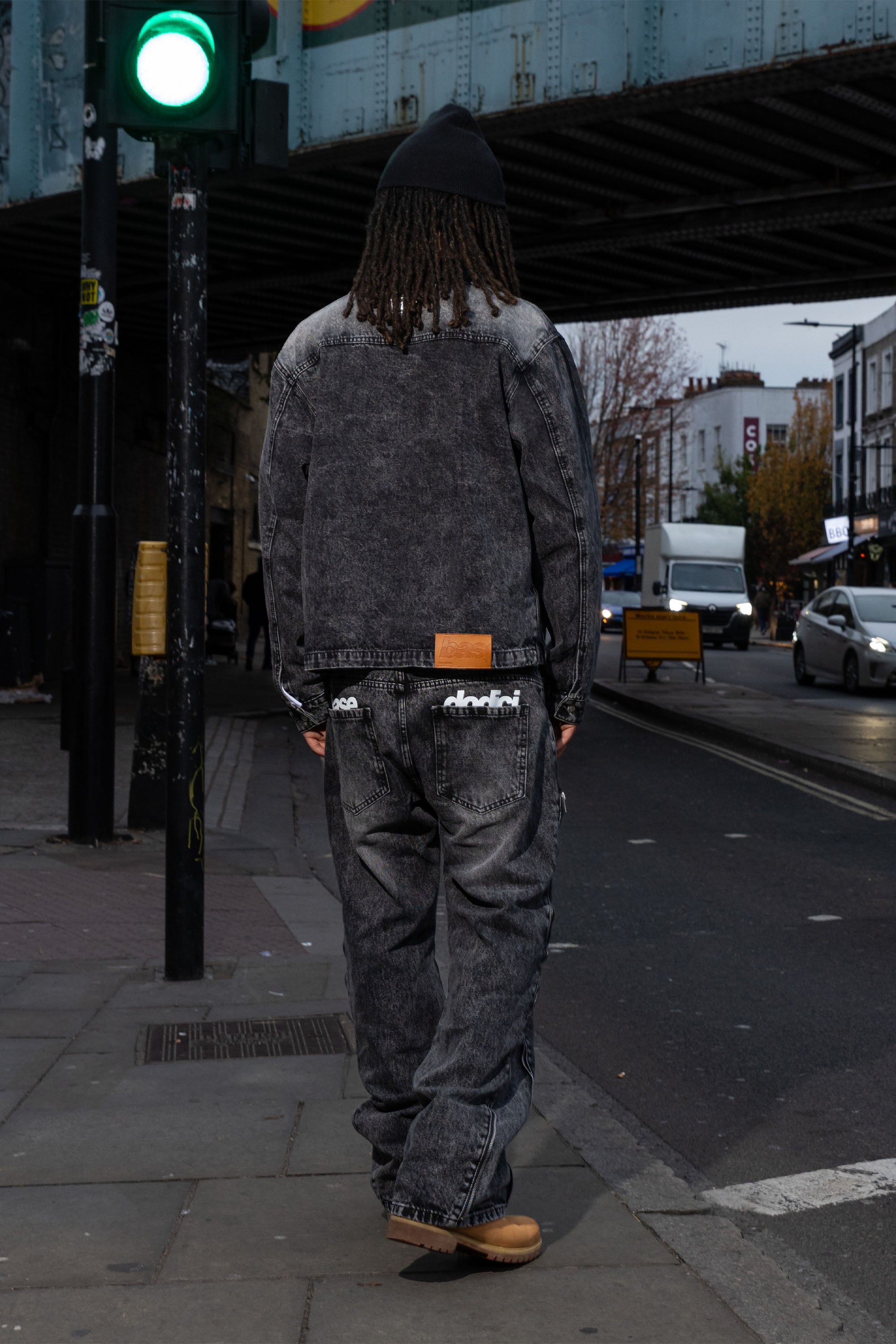 Look "RUDEBOY LDN" Side Zip Stone Washed