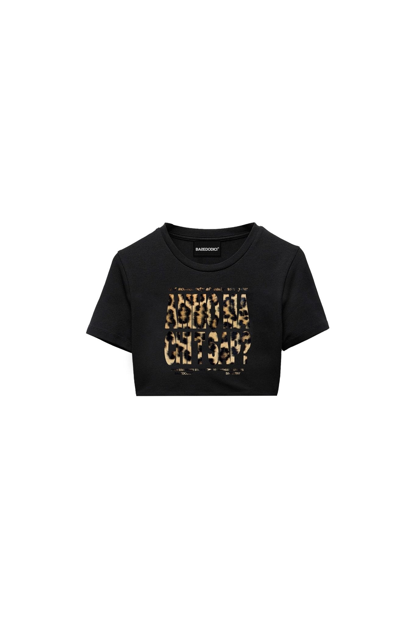 Baby Tee "AMMO" Black/Animalier Yellow - BASEDODICI®