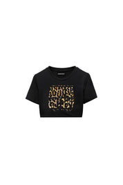 Baby Tee "AMMO" Black/Animalier Yellow - BASEDODICI®