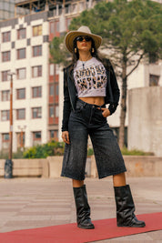 Baby Tee "AMMO" White/Animalier Yellow - BASEDODICI®