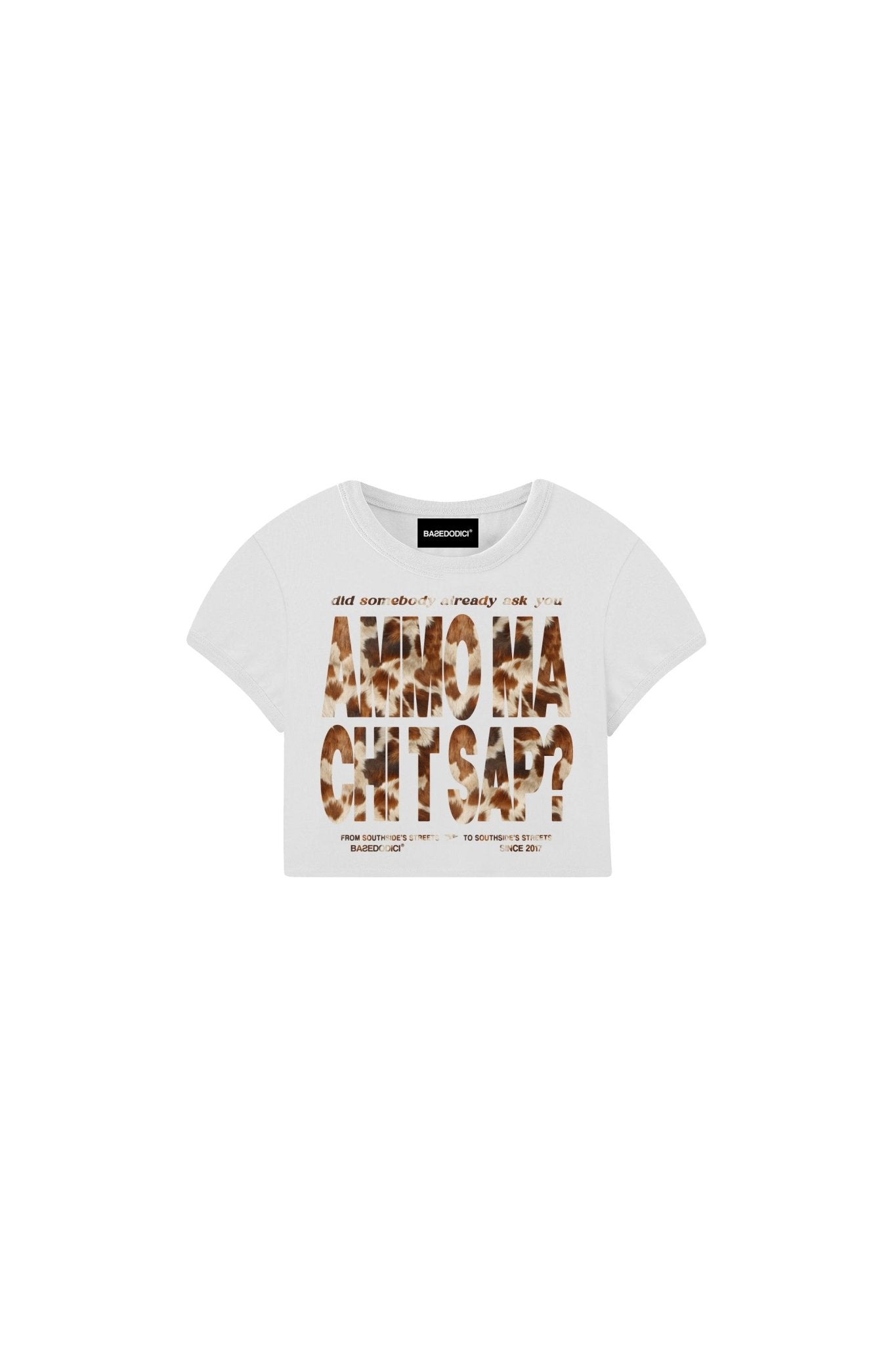 Baby Tee "AMMO" White/Cow Yellow - BASEDODICI®