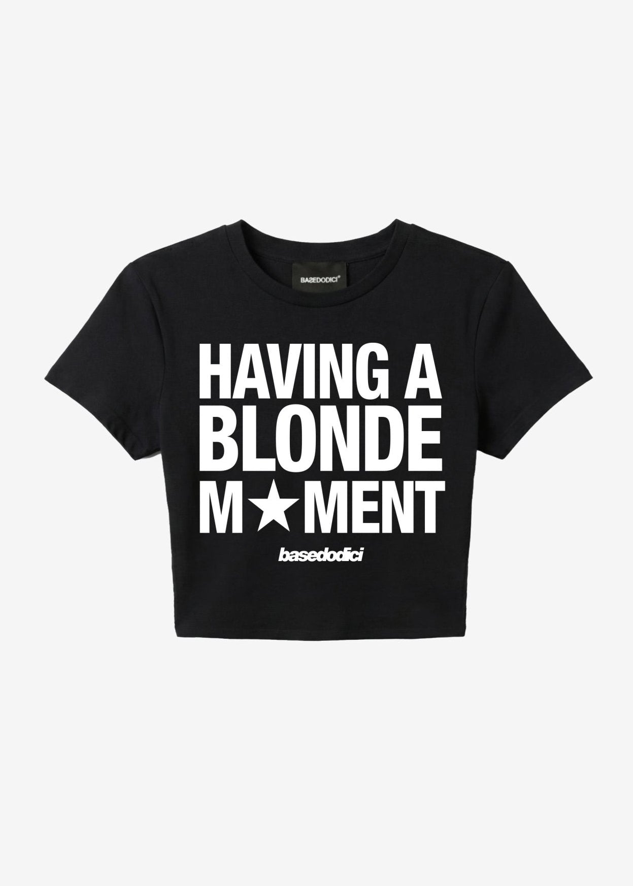 Baby Tee "DIVA" Blonde Moment Black - BASEDODICI®