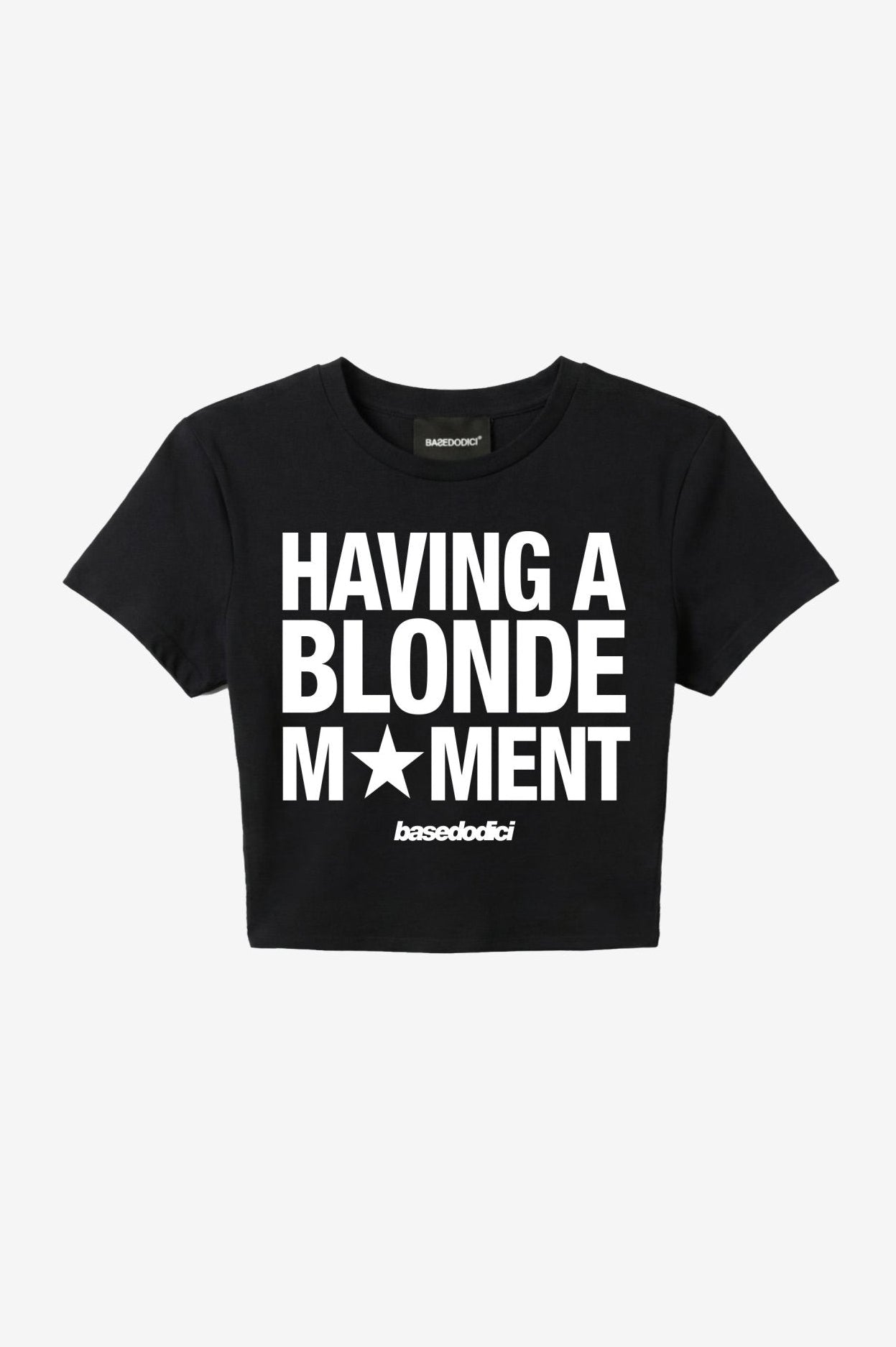 Baby Tee "DIVA" Blonde Moment Black - BASEDODICI®