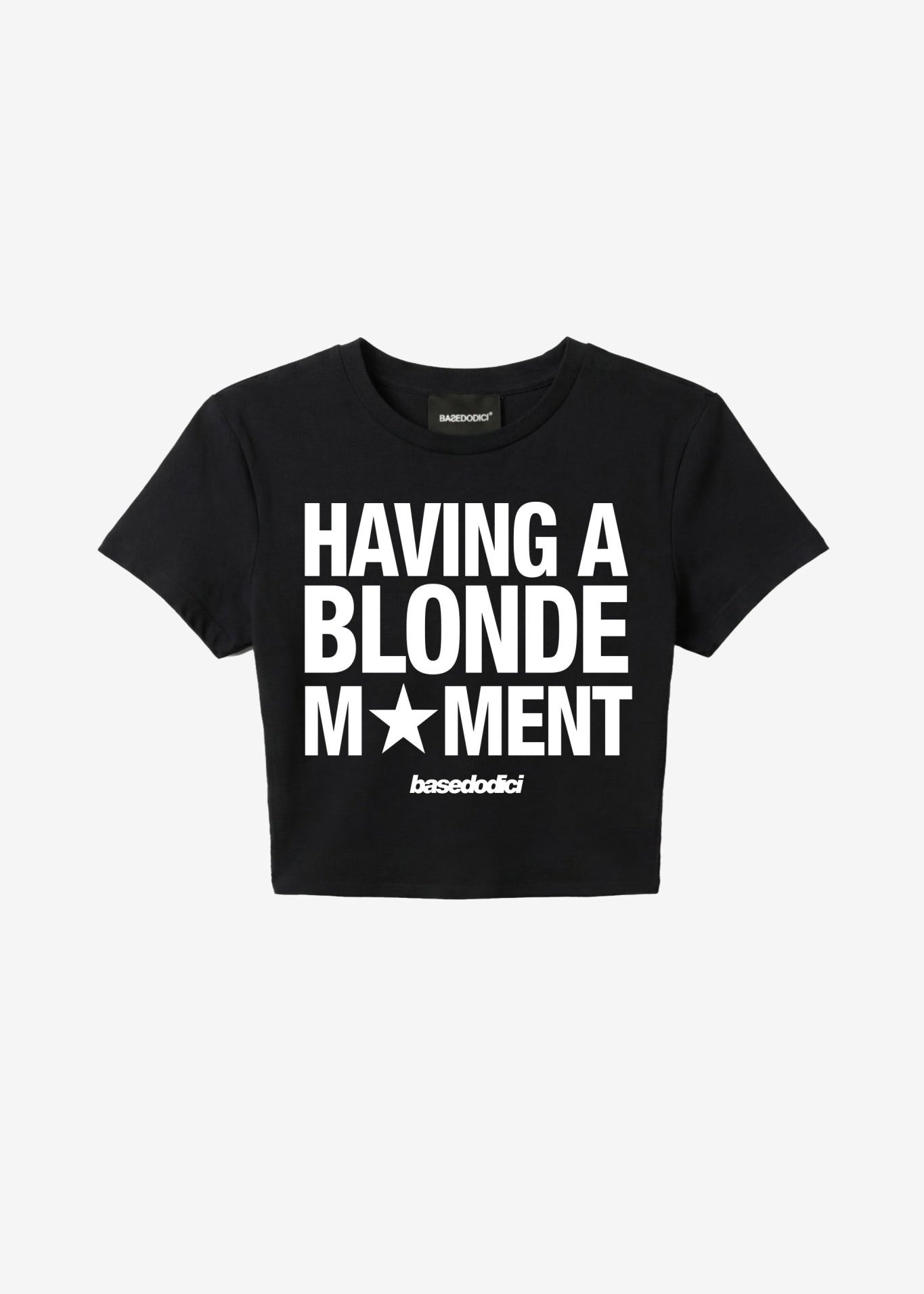 Baby Tee "DIVA" Blonde Moment Black - BASEDODICI®
