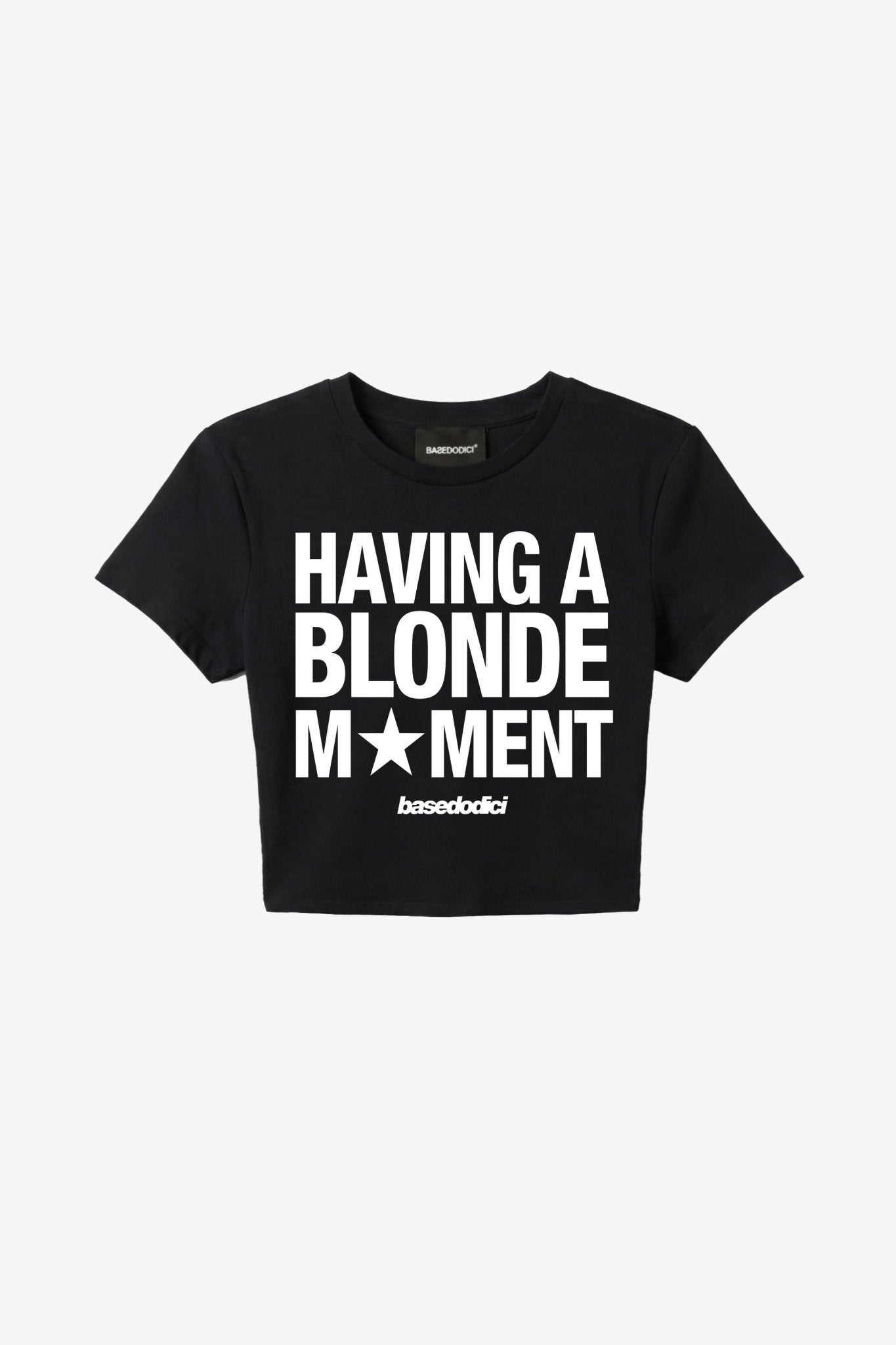 Baby Tee "DIVA" Blonde Moment Black - BASEDODICI®