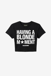 Baby Tee "DIVA" Blonde Moment Black - BASEDODICI®