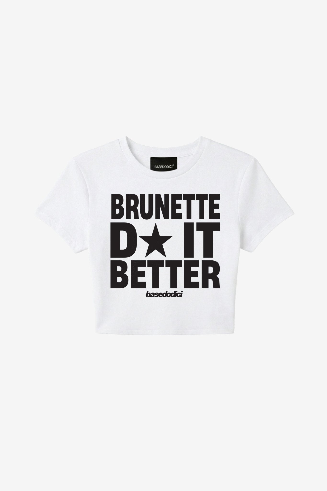 Baby Tee "DIVA" Brunette DoItBetter White - BASEDODICI®