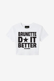 Baby Tee "DIVA" Brunette DoItBetter White - BASEDODICI®