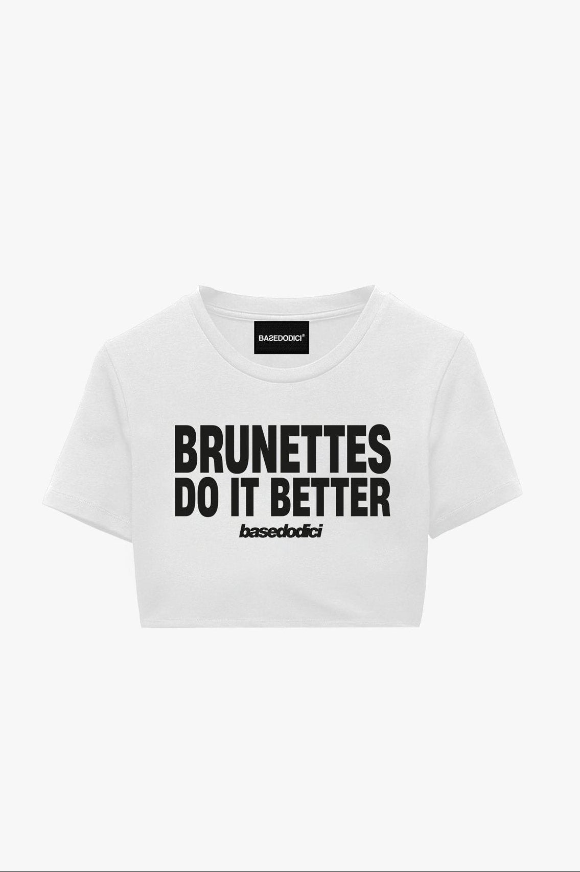 Baby Tee "DIVA" Brunettes White - BASEDODICI®
