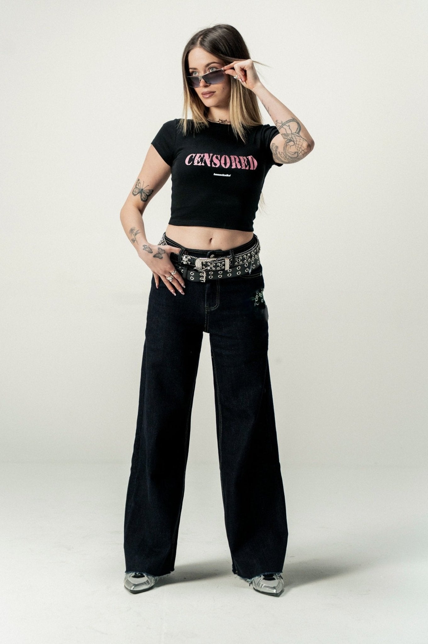 Baby Tee "DIVA" Censored Black - BASEDODICI®