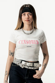 Baby Tee "DIVA" Censored White - BASEDODICI®