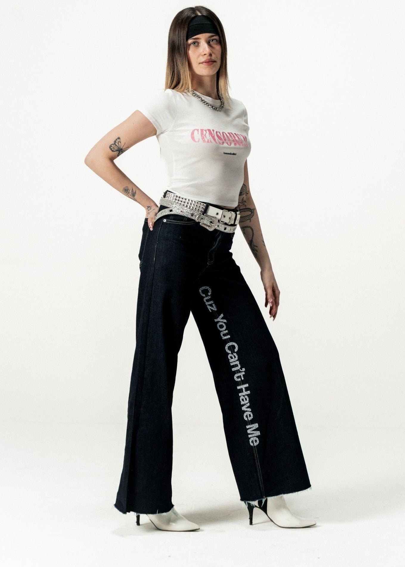 Baby Tee "DIVA" Censored White - BASEDODICI®