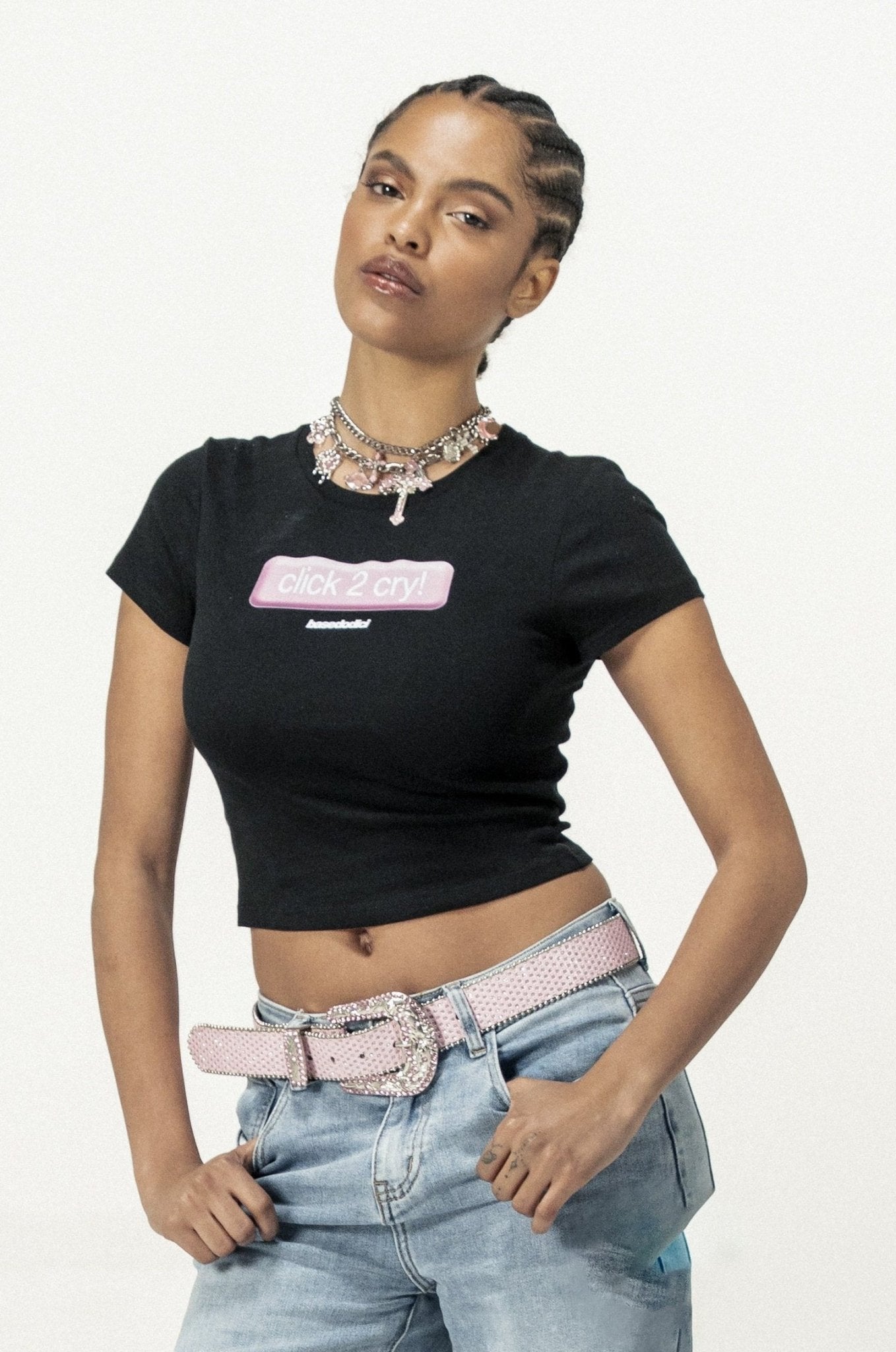 Baby Tee "DIVA" Click Black - BASEDODICI®