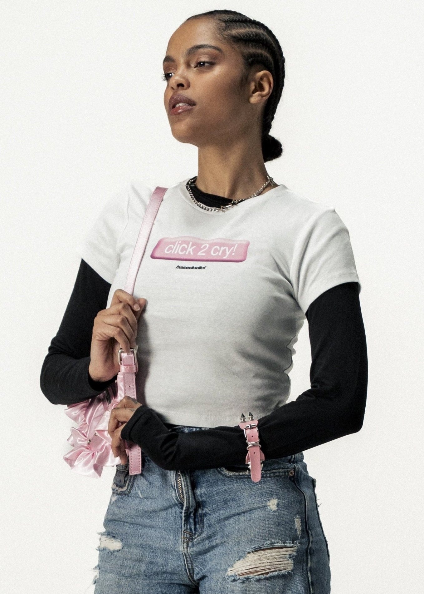 Baby Tee "DIVA" Click White - BASEDODICI®