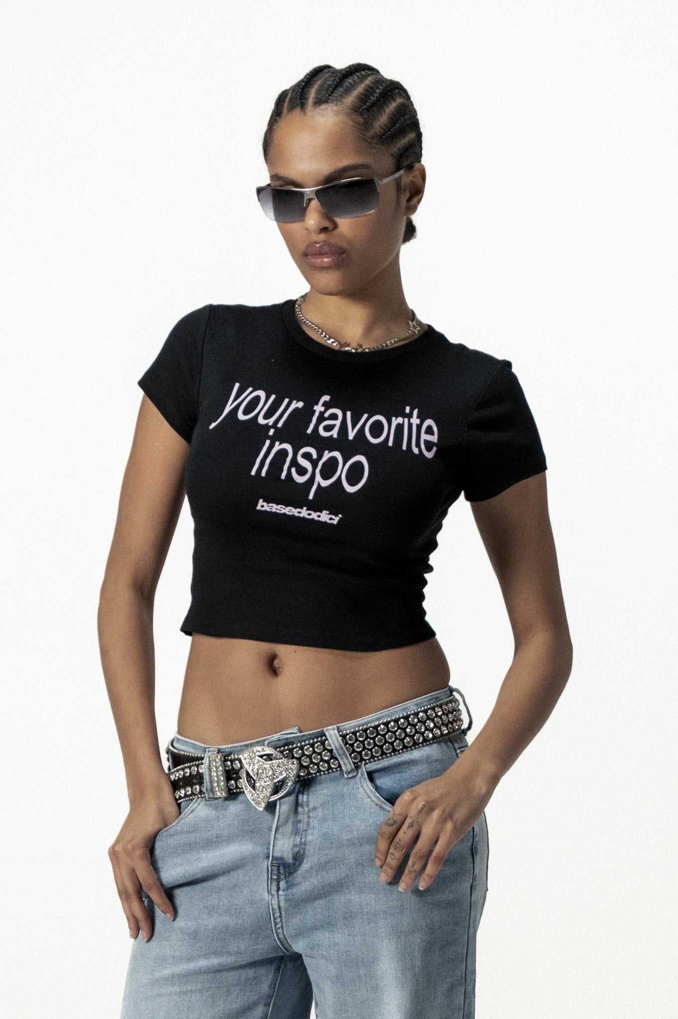 Baby Tee "DIVA" FavInspo Black - BASEDODICI®