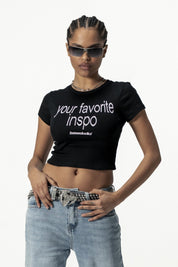 Baby Tee "DIVA" FavInspo Black - BASEDODICI®
