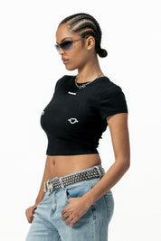 Baby Tee "DIVA" Hearts Black - BASEDODICI®