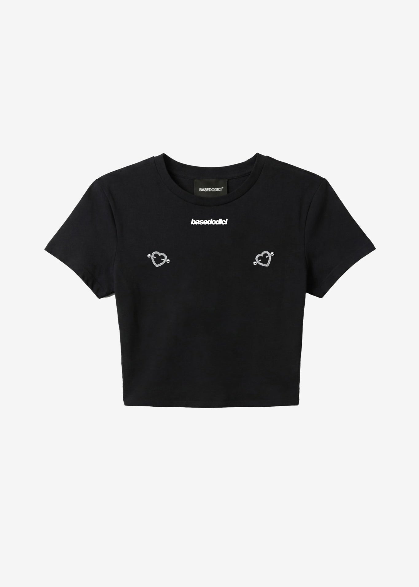 Baby Tee "DIVA" Hearts Black - BASEDODICI®