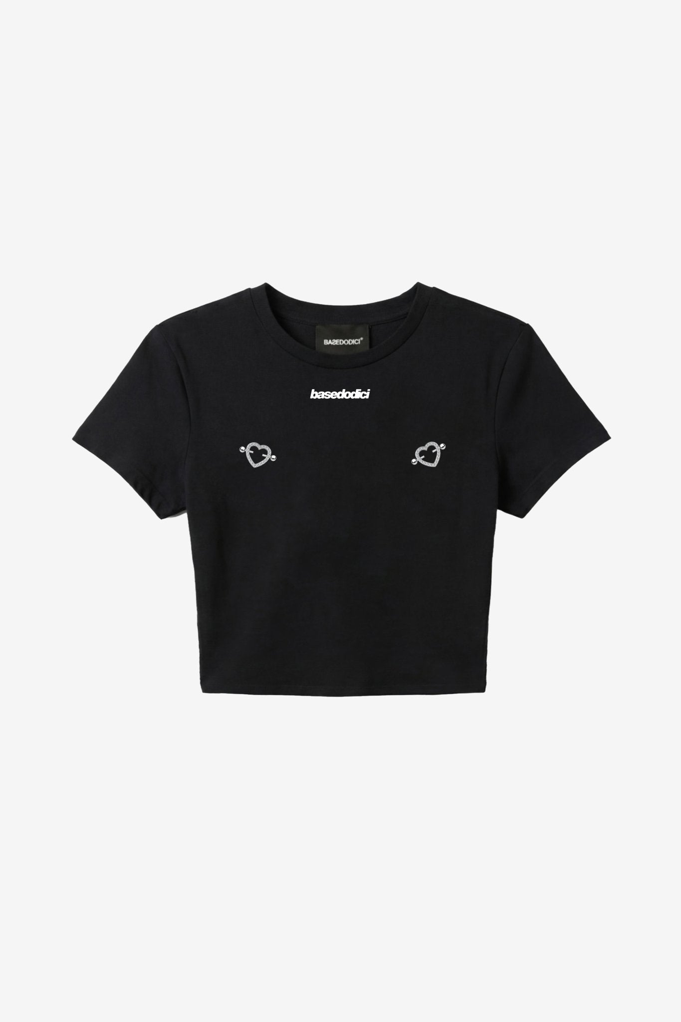 Baby Tee "DIVA" Hearts Black - BASEDODICI®