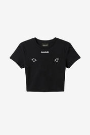 Baby Tee "DIVA" Hearts Black - BASEDODICI®