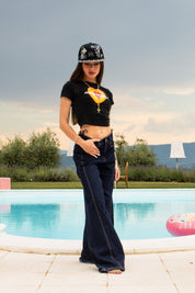 Baby Tee "DIVA" MeGustasTu Black - BASEDODICI®