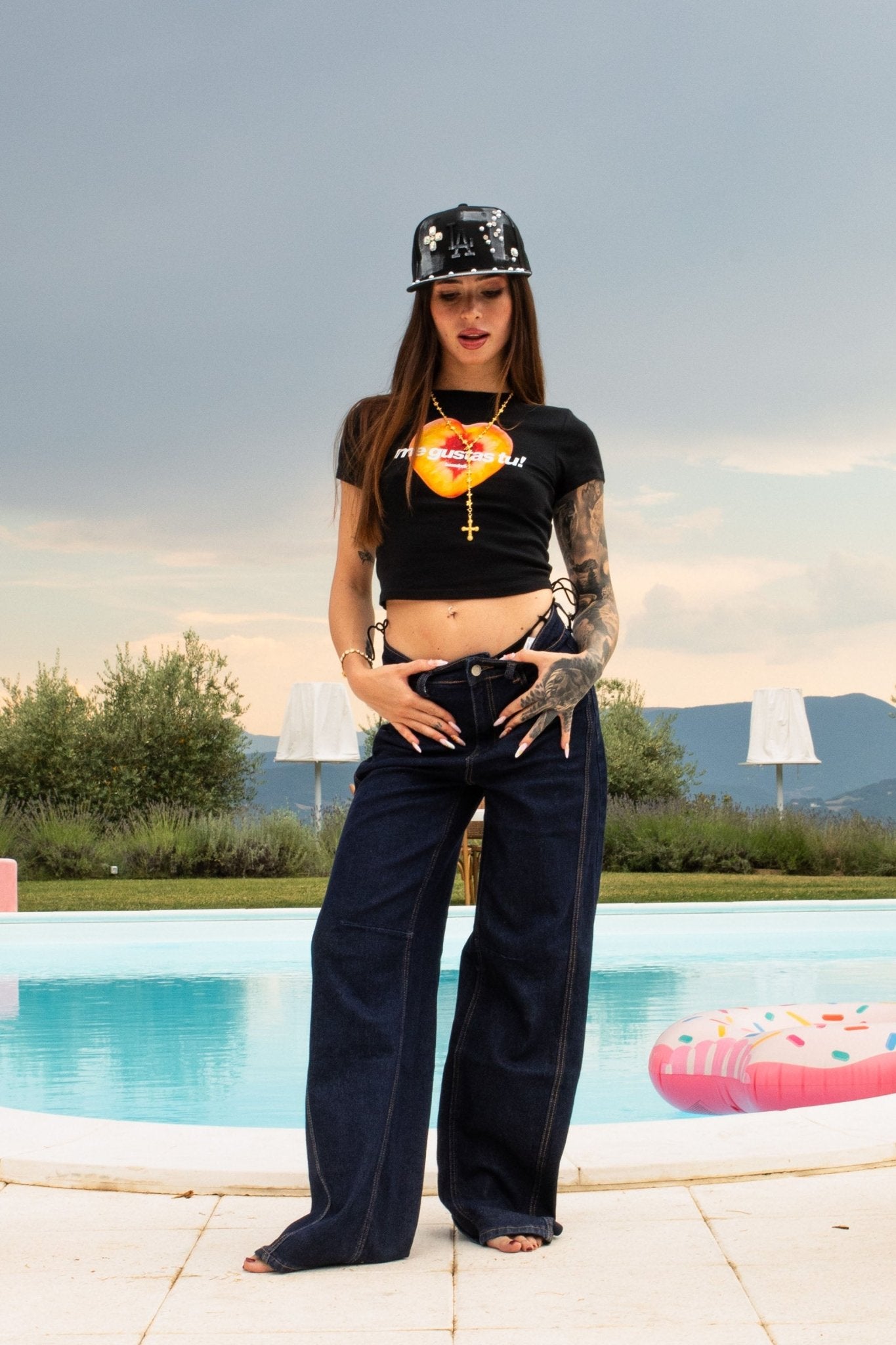 Baby Tee "DIVA" MeGustasTu Black - BASEDODICI®