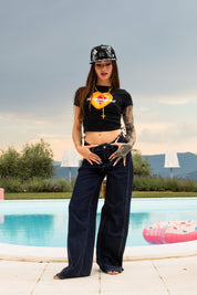 Baby Tee "DIVA" MeGustasTu Black - BASEDODICI®