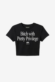 Baby Tee "DIVA" Privilege Black - BASEDODICI®