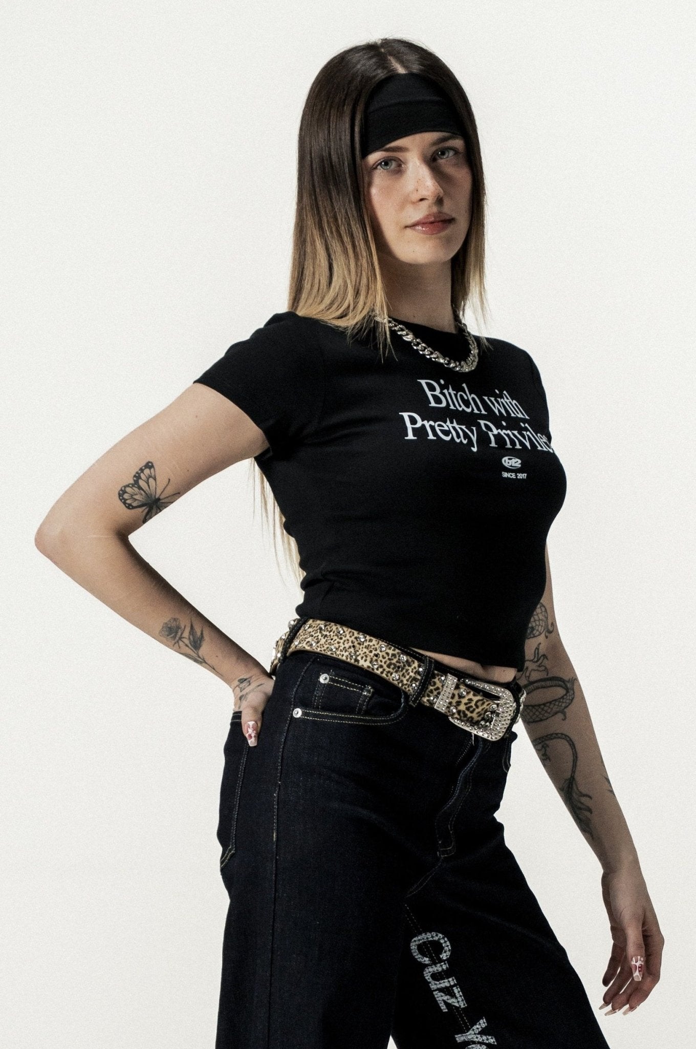 Baby Tee "DIVA" Privilege Black - BASEDODICI®