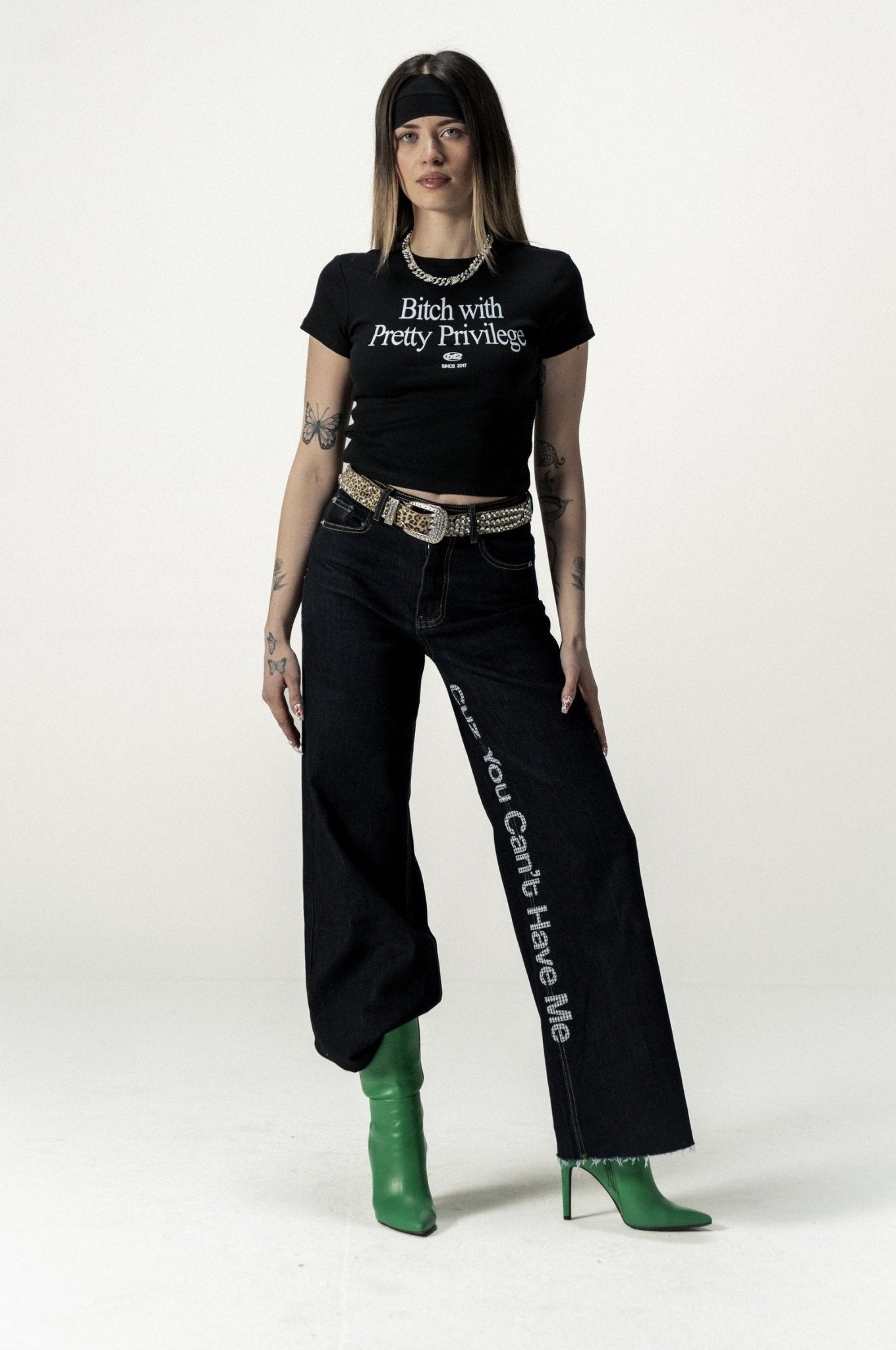 Baby Tee "DIVA" Privilege Black - BASEDODICI®