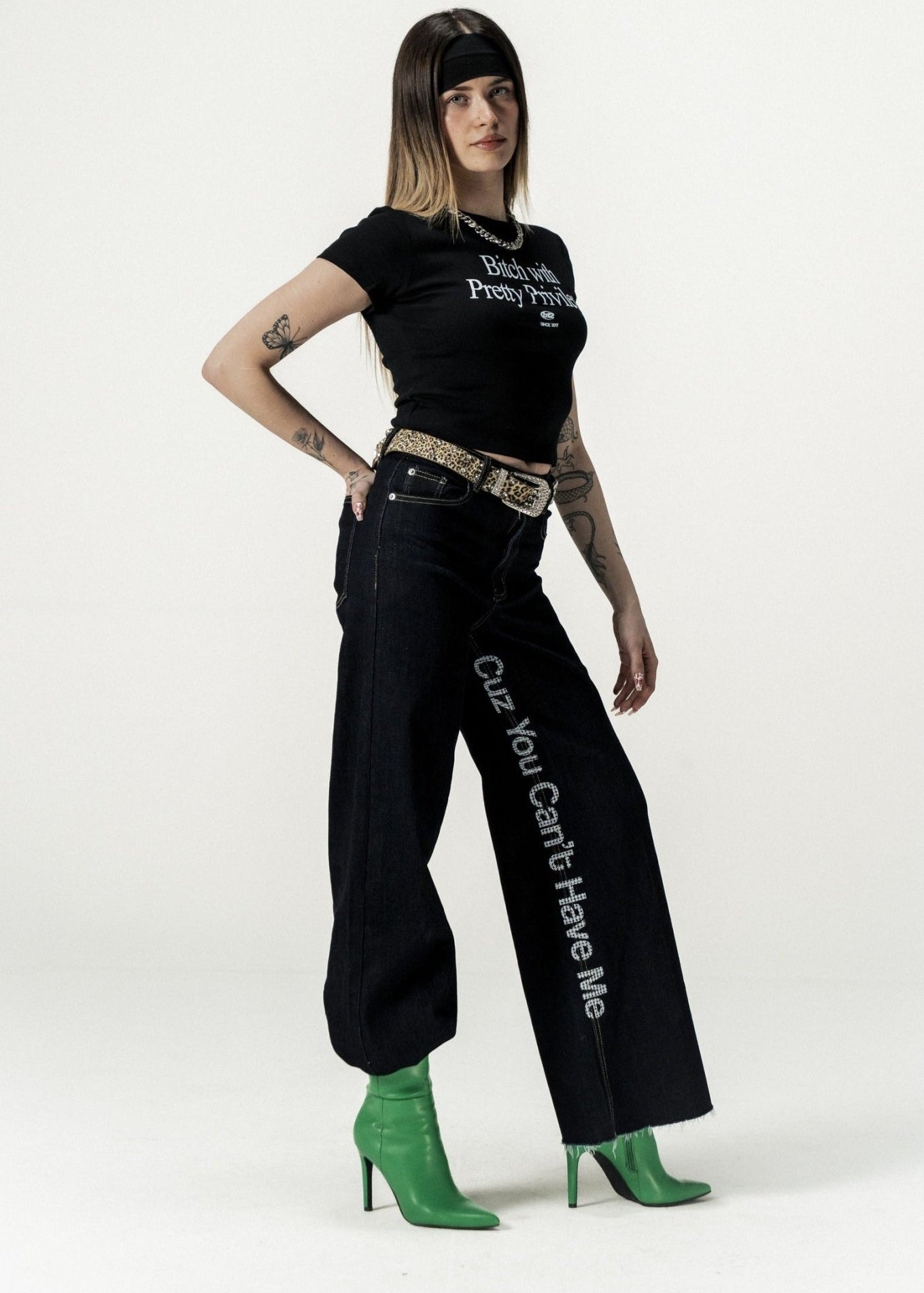 Baby Tee "DIVA" Privilege Black - BASEDODICI®
