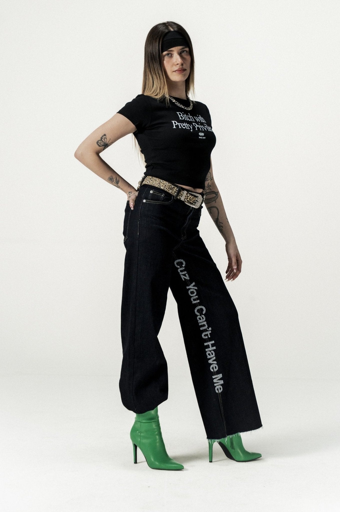 Baby Tee "DIVA" Privilege Black - BASEDODICI®