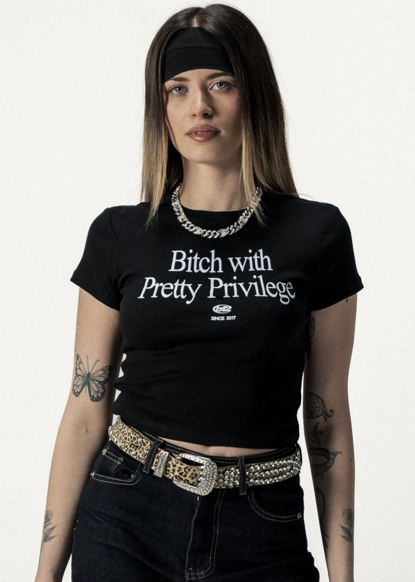 Baby Tee "DIVA" Privilege Black - BASEDODICI®