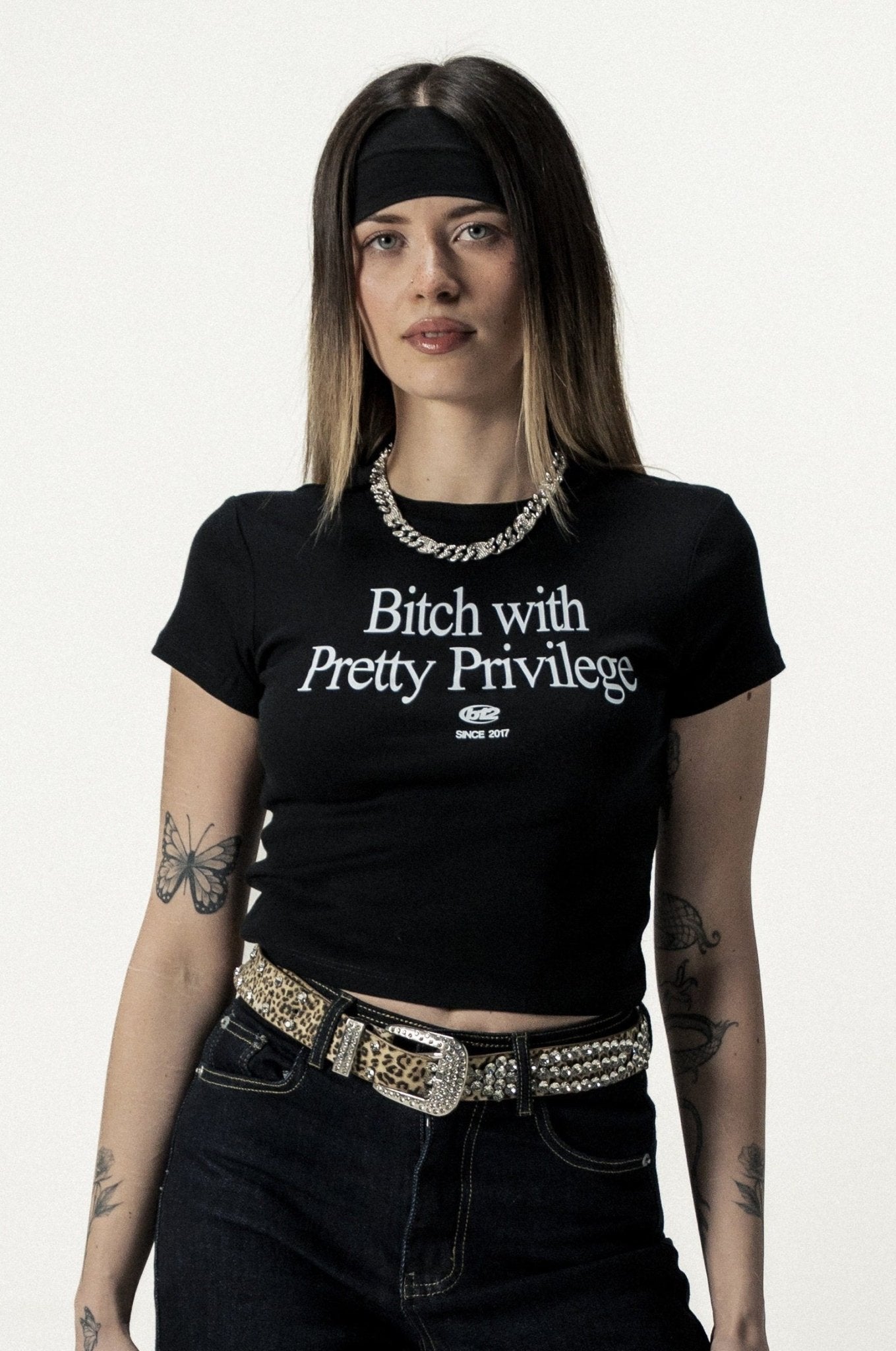 Baby Tee "DIVA" Privilege Black - BASEDODICI®