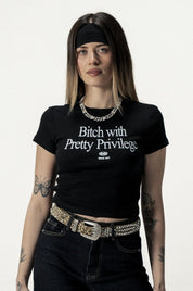 Baby Tee "DIVA" Privilege Black - BASEDODICI®