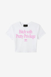 Baby Tee "DIVA" Privilege White - BASEDODICI®