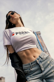 Baby Tee “DIVA” P*rno White - BASEDODICI®