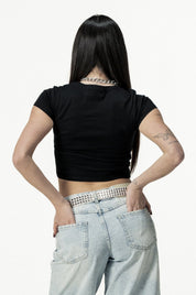 Baby Tee "DIVA" Sexy Black/Grillz - BASEDODICI®
