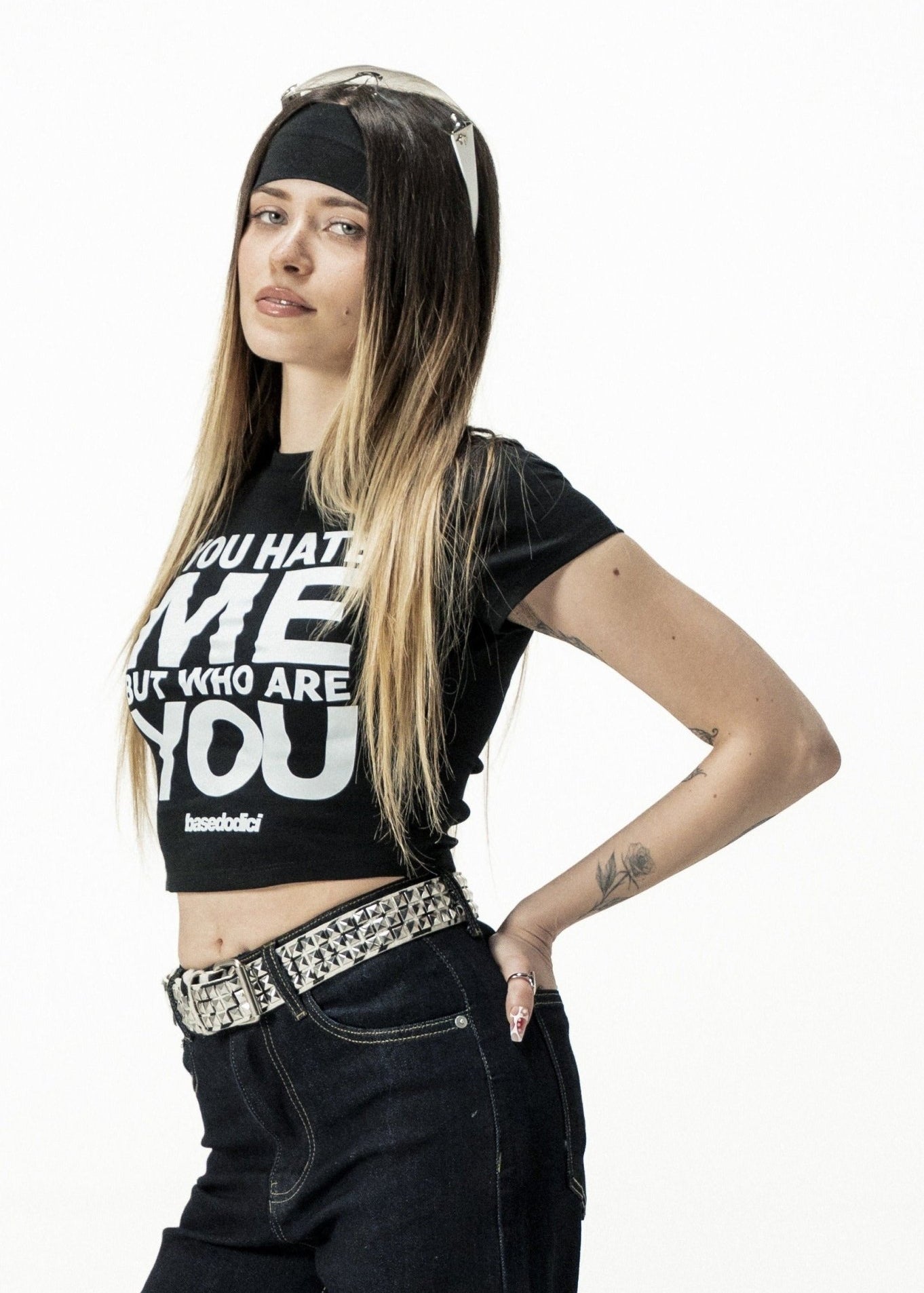 Baby Tee "DIVA" WhoAreYou Black - BASEDODICI®