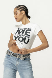 Baby Tee "DIVA" WhoAreYou White - BASEDODICI®