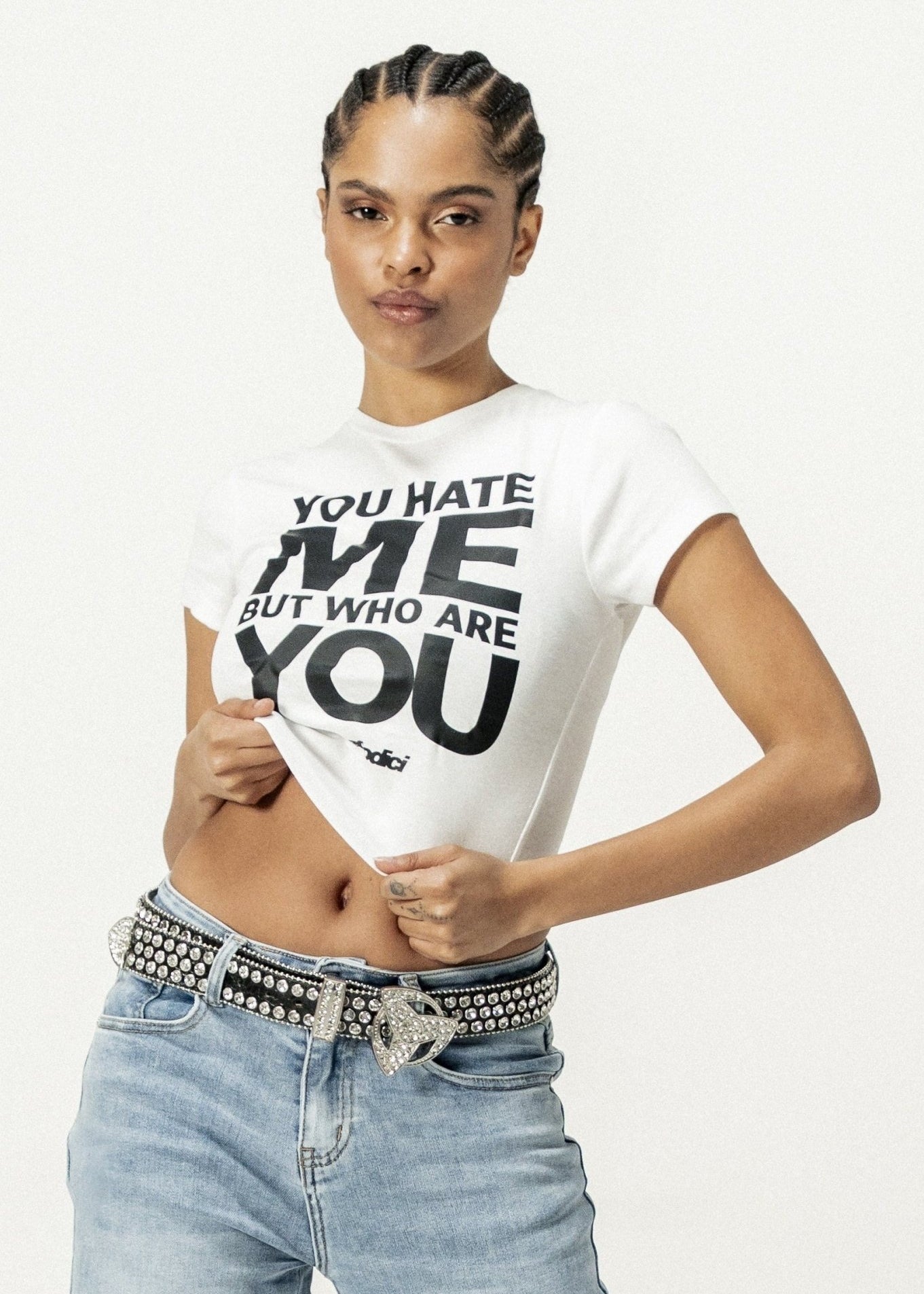 Baby Tee "DIVA" WhoAreYou White - BASEDODICI®